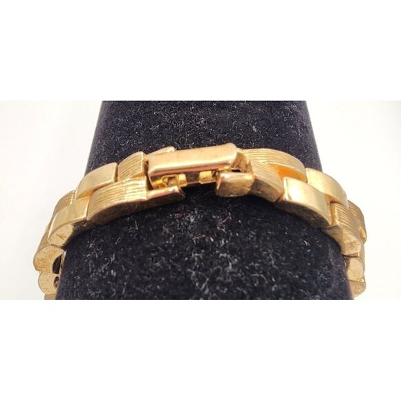 Vintage Napier Gold-Plated Link Bracelet 80s Chunky Style Retro MCM - Picture 1 of 4